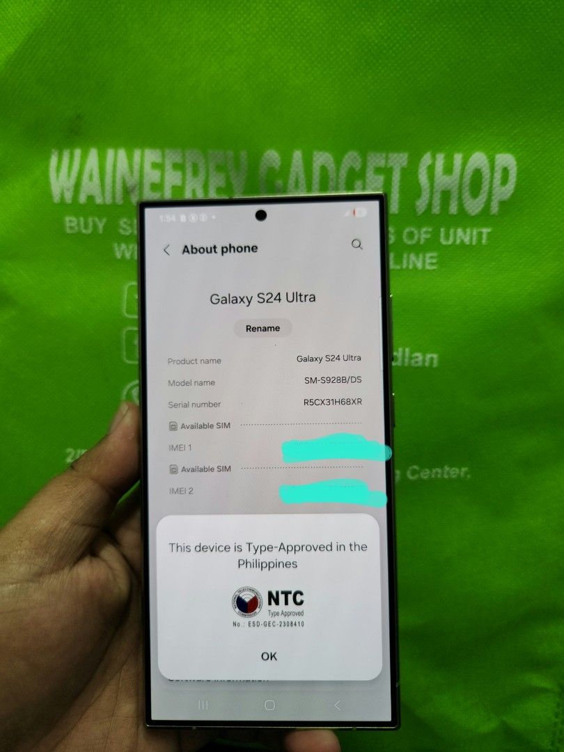 SAMSUNG S24 ULTRA 12/256 (Category: Samsung) located in San Juan City. Submitted by wainefreygadgetshop (Listing ID 1441357665, Image 2). Description: Samsung S24 ULTRA 12/256gb (PLEASE SEARCH MO NALANG FULL SPECS) ALL GOODS AT WORKING NO REPAIR HISTORY GAMING PHONE PEDE PANG BACK UP PHONE SCREEN TESTED SIGNAL TEST CAMERA SOBRANG LINAW HONEST ISSUE ILALAGAY SA NOTE KUNG MERON MAN PARA AWARE KA! NOTE* *SEE POSTED PICTURE SLIGHT AMOLED BURN LOWER P