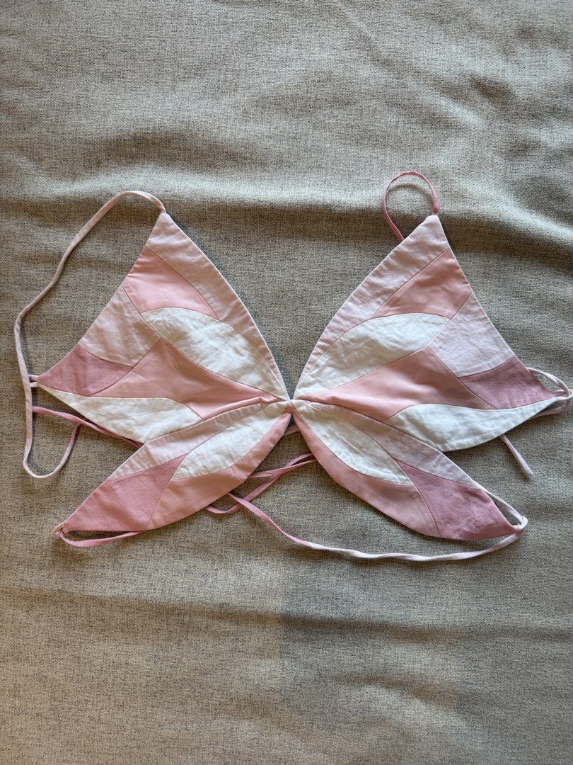 Y2k Butterfly Tie Top (Category: Sleeveless) located in Makati City. Submitted by sabmi (Listing ID 1441256146, Image 2). Description: Super cute butterfly tie top! Straps can be adjusted as needed Made from upcycled tela, and lined From @sanina.cebu.