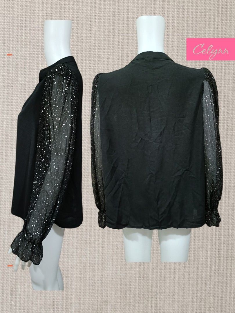 SHEIN Black Long Sleeves Blouse; Extra Large XL Plus Size Oversized (Category: Blouses) located in Moncada. Submitted by celynn.collection (Listing ID 1441293713, Image 3). Description: ✅ PLEASE READ BEFORE ASKING! 😊 ----------------------------------------------------- 📍LOCATION: Pangasinan, Luzon ----------------------------------------------------- ✅ Clothes are THRIFTED or PRE-LOVED unless stated brand new. ---------------------------------
