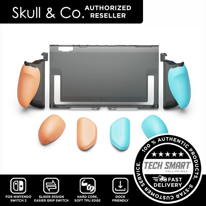 Skull & Co. FissionGrip:Revolutionary Split Protective Case For Nintendo SWITCH 2 (Category: Cases & Covers) located in Las Pinas. Submitted by techsmartph (Listing ID 1441221403, Image 2). Description: Black - PHP899 Red & Blue - PHP899 Black Bundle - PHP1999 Red & Blue Bundle - PHP1999 * Revolutionary Split Design-Seamlessly adapt to different scenarios for every need. * Patented Snap-Fit Design-Quick and easy to install and remove-with no risk