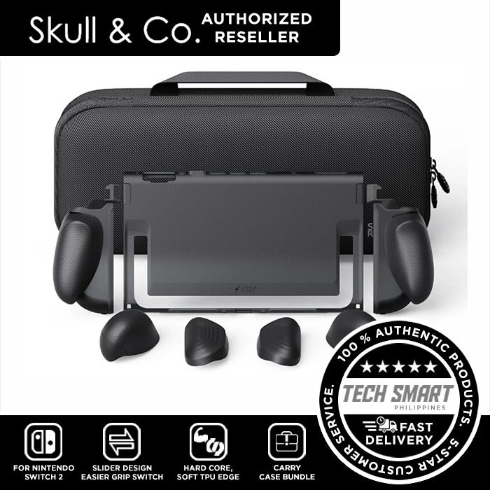 Skull & Co. FissionGrip:Revolutionary Split Protective Case For Nintendo SWITCH 2 (Category: Cases & Covers) located in Las Pinas. Submitted by techsmartph (Listing ID 1441221403, Image 3). Description: Black - PHP899 Red & Blue - PHP899 Black Bundle - PHP1999 Red & Blue Bundle - PHP1999 * Revolutionary Split Design-Seamlessly adapt to different scenarios for every need. * Patented Snap-Fit Design-Quick and easy to install and remove-with no risk