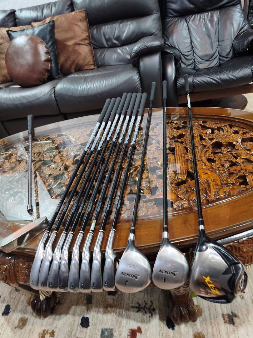 Srixon Golf Set (Category: Golf) located in Paranaque City. Submitted by chips24 (Listing ID 1441316969, Image 2). Description: For Sale Srixon Set. °Srixon Gie Miyazaki R flex graphite shaft irons. °Srixon woods. °Srixon ZTX driver °Bag included in good condition for only 29.9k pick up Bf Paranaque free shipping within MM..