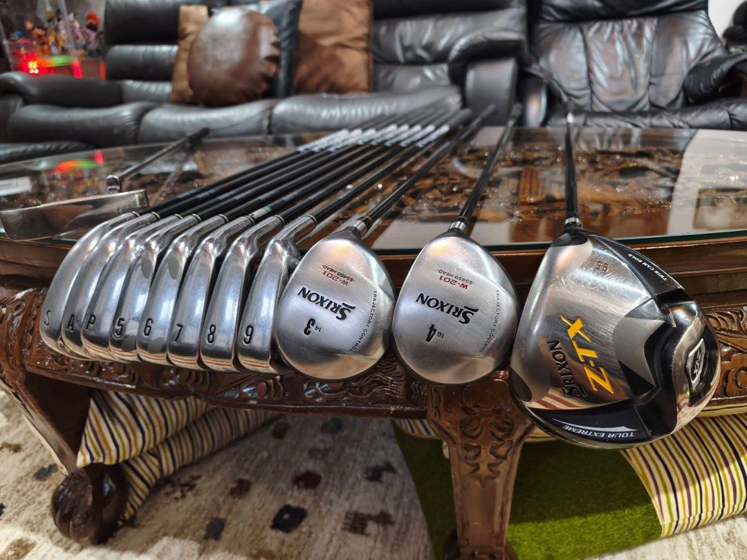 Srixon Golf Set (Category: Golf) located in Paranaque City. Submitted by chips24 (Listing ID 1441316969, Image 1). Description: For Sale Srixon Set. °Srixon Gie Miyazaki R flex graphite shaft irons. °Srixon woods. °Srixon ZTX driver °Bag included in good condition for only 29.9k pick up Bf Paranaque free shipping within MM..