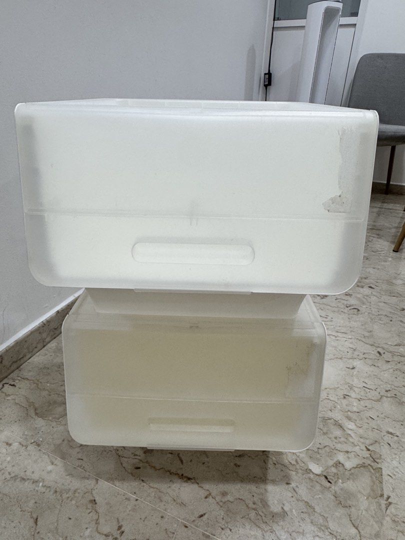 Stackable Plastic Storage Boxes (Set of 4)470214314181283840