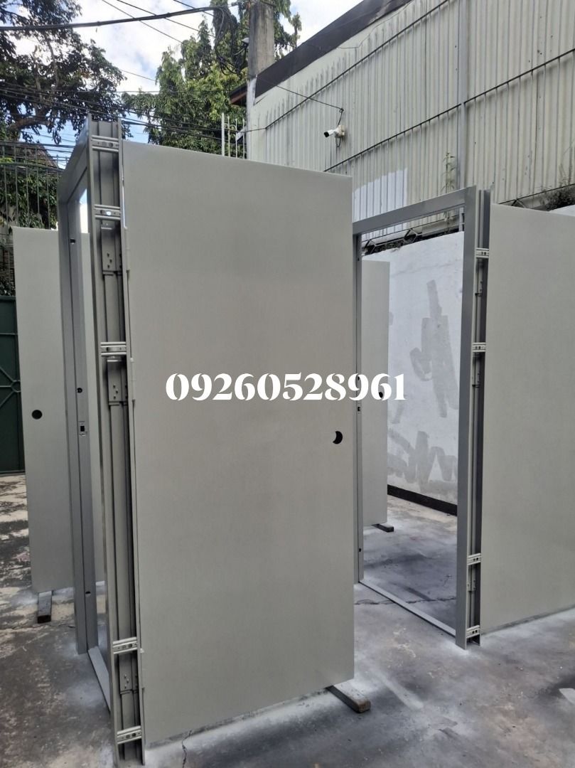 steel door plain (Category: Locks, Doors & Gates) located in Caloocan City. Submitted by vttsteeldoor-chelle (Listing ID 1441220211, Image 1). Description: VTT Steel Door-Plain With Jamb(2x4) 600/700/800/900/1000x2100mm Thickness 50mm Powder coated gray finish honeycomb insulation with 3pcs Heavy duty flag hinge 6pcs expansion bolt, rubber door seal Withdoorknob 2 hrs fire rated ready to install pick up or deliver lalamove/trucking Warehouse-Boca