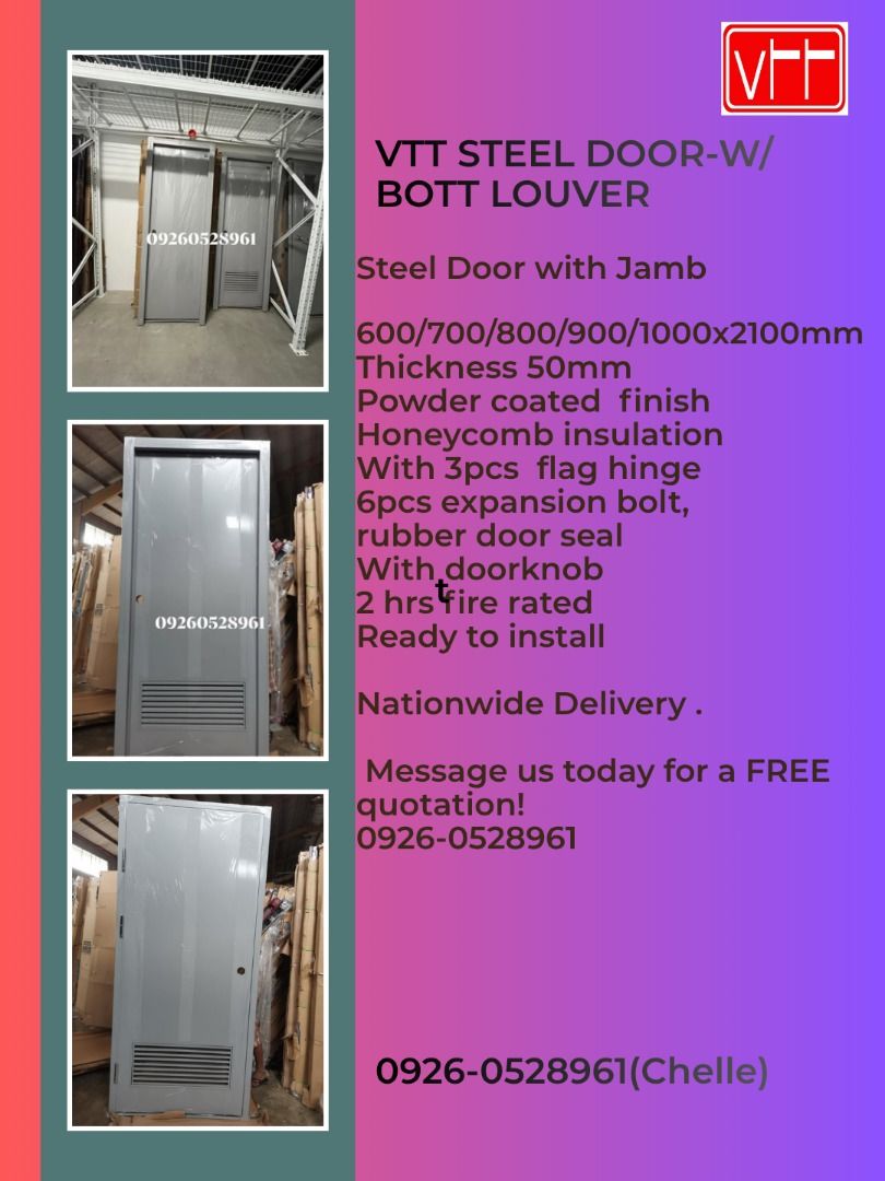 steel door with botto louver (Category: Locks, Doors & Gates) located in Caloocan City. Submitted by vttsteeldoor-chelle (Listing ID 1441169810, Image 1). Description: .