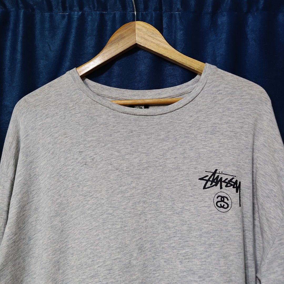 STUSSY NYC GRAY SWEATSHIRT (Category: Tshirts & Polo Shirts ) located in Makati City. Submitted by upcycled.closeth (Listing ID 1441160825, Image 3). Description: - Authentic Stussy product - Gray, Long-sleeved - Size: X-large (men's) - Authentic - flaws: No flaws - Excellent condition - Need wash, fresh from bale - Features design of Stussy NYC with sleeve script - Material: 100% Cotton !!STILL NEGOTIABLE!!.