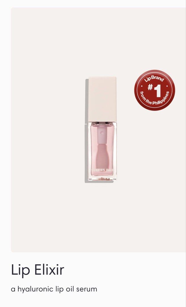 Sunnies Face Lip Elixir - Plasma Clear (Category: Makeup) located in Manila. Submitted by mialuna_ (Listing ID 1441232896, Image 1). Description: - Sunnies Face Lip Elixir in Plasma Clear - Hyaluronic lip oil serum for intense hydration - Philippines' #1 lip brand - Comes in a cute pink box - Keeps lips hydrated and looking good.