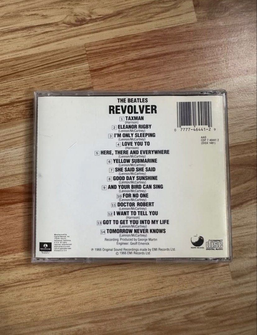The Beatles Revolver Original Issue CD (Category: CDs & DVDs) located in Paranaque City. Submitted by dochachi03 (Listing ID 1441217699, Image 2). Description: - The Beatles Revolver CD (Original issue) - Features all 14 original tracks (Includes hits like 'Taxman', 'Eleanor Rigby', and 'Yellow Submarine') - Condition: NM -MOP: Bank Transfer/Paymaya.