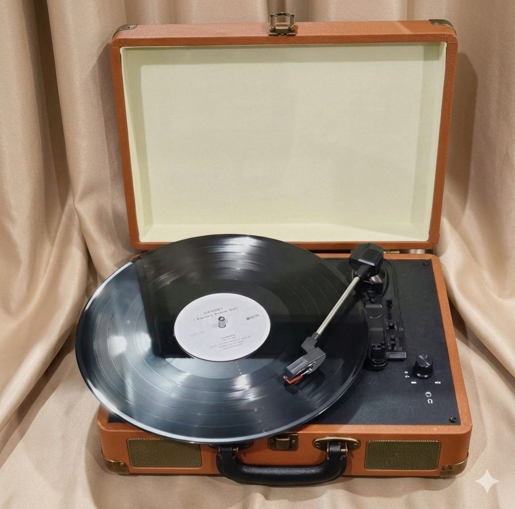 vinyl player turntable (Category: Portable Music Players) located in Makati City. Submitted by owlthriftstore (Listing ID 1441202228, Image 2). Description: Available.