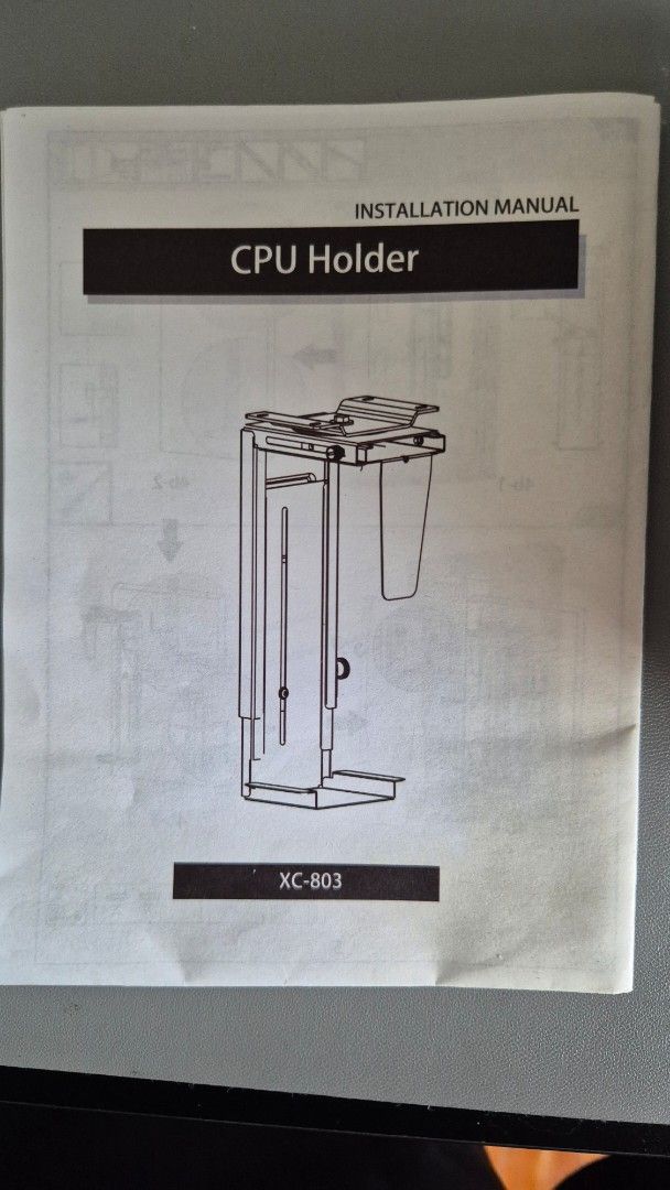 Under Desk PC Mount Adjustable Steel CPU Holder470160680179486725