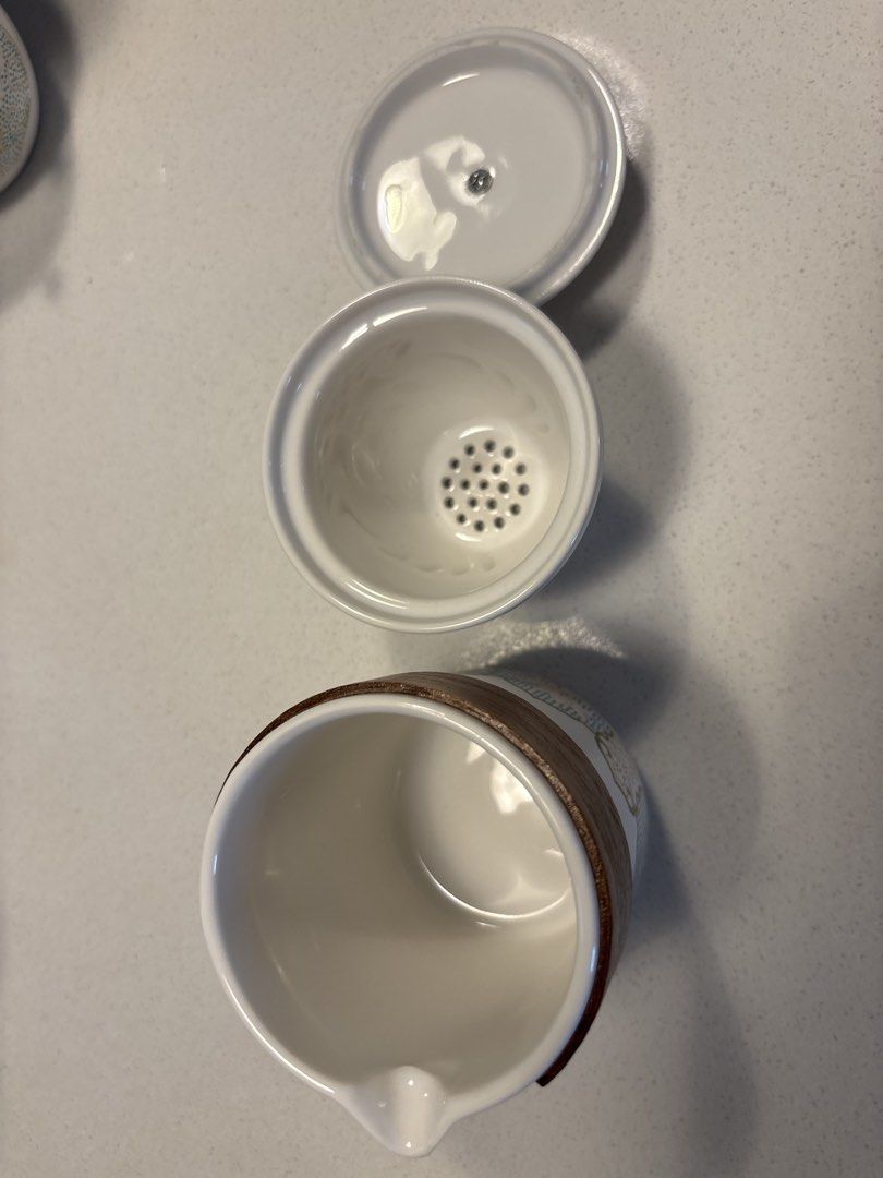 White Ceramic Tea Set with Floral Design (NEW)470096161497436164