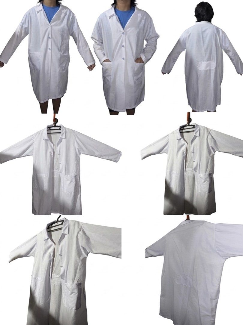 White Long Sleeve Lab Coat (Category: Coats, Jackets and Outerwear) located in Manila. Submitted by phonenull (Listing ID 1441338441, Image 1). Description: • Pwede pa TAWAD •XL Size • No stains • No tears • Used 2 times.