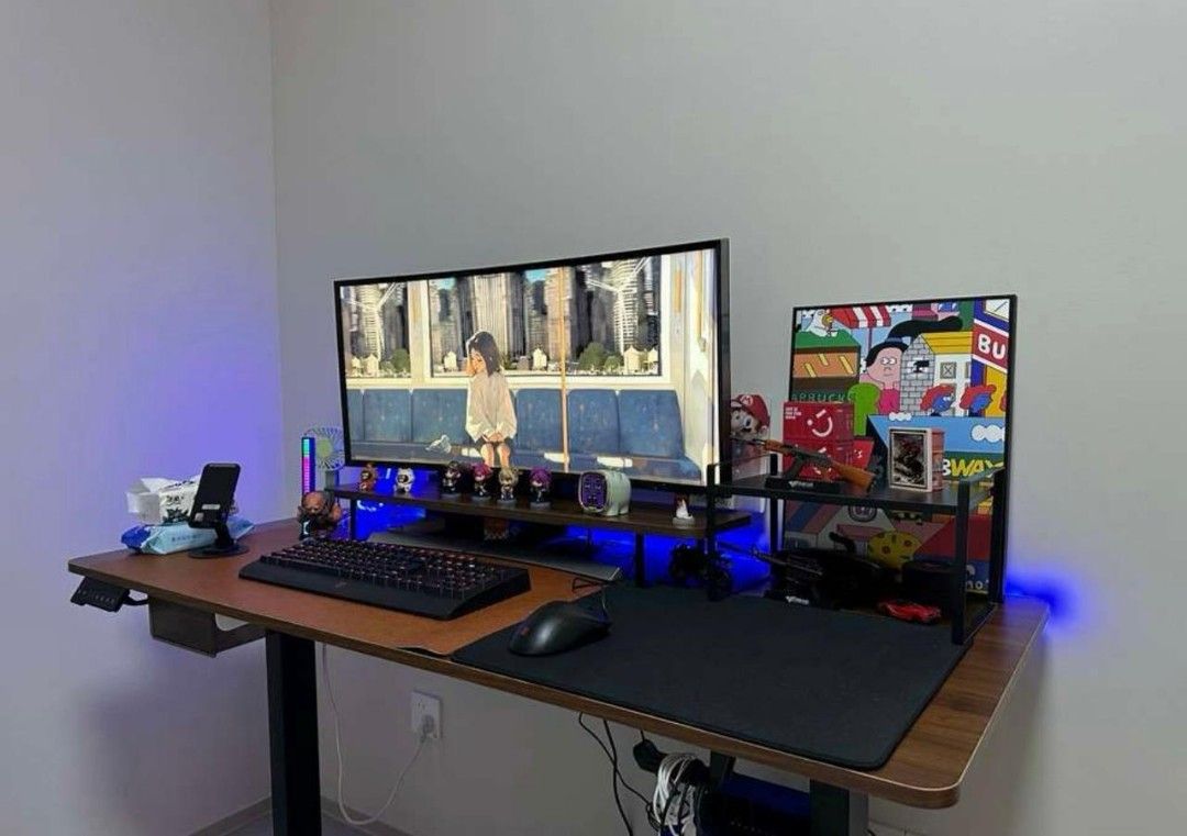 Xpanse Electric Office Table for computer adjustable, study table, gaming table (Category: Tables & Sets) located in Agoo. Submitted by bytebeyond (Listing ID 1441238359, Image 1). Description: Walnut Wood + Stand Table and Chair Sets For Sale!!.
