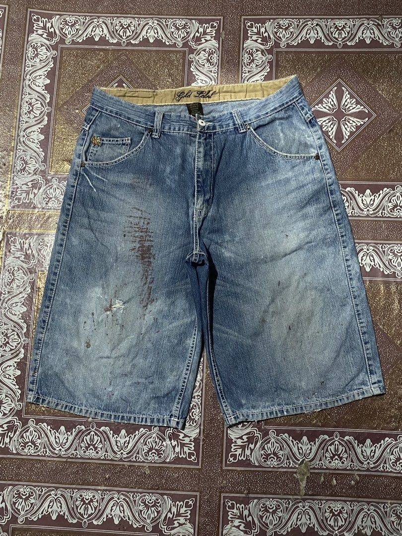 Y2K Gold Label Jorts (Category: Shorts) located in Cavite. Submitted by plankdalooter (Listing ID 1441185799, Image 2). Description: 34 waistline 25 length 12.5 hem need wash psg condi.