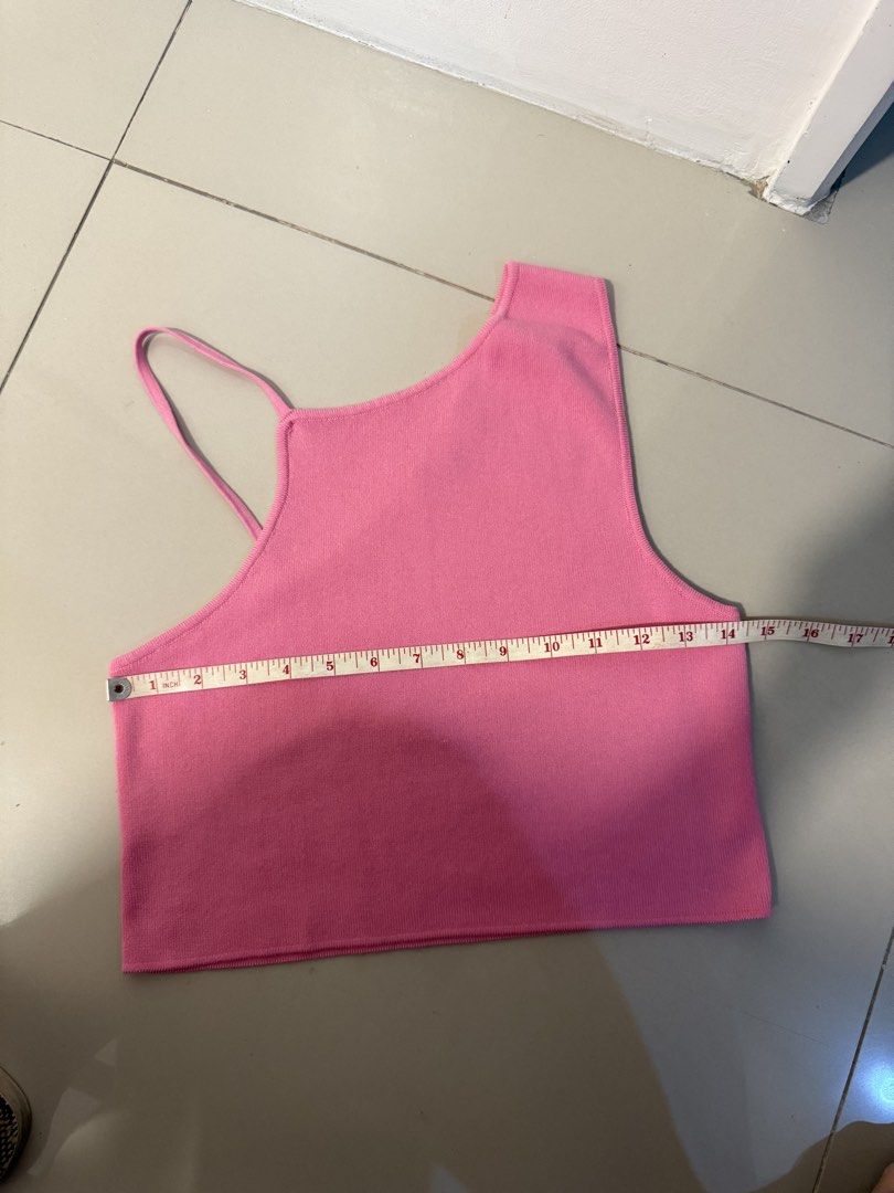 Zara knit asymmetrical strappy top (Category: Blouses) located in Malabon City. Submitted by splendidcloset (Listing ID 1441161588, Image 3). Description: Large on tag fits medium.