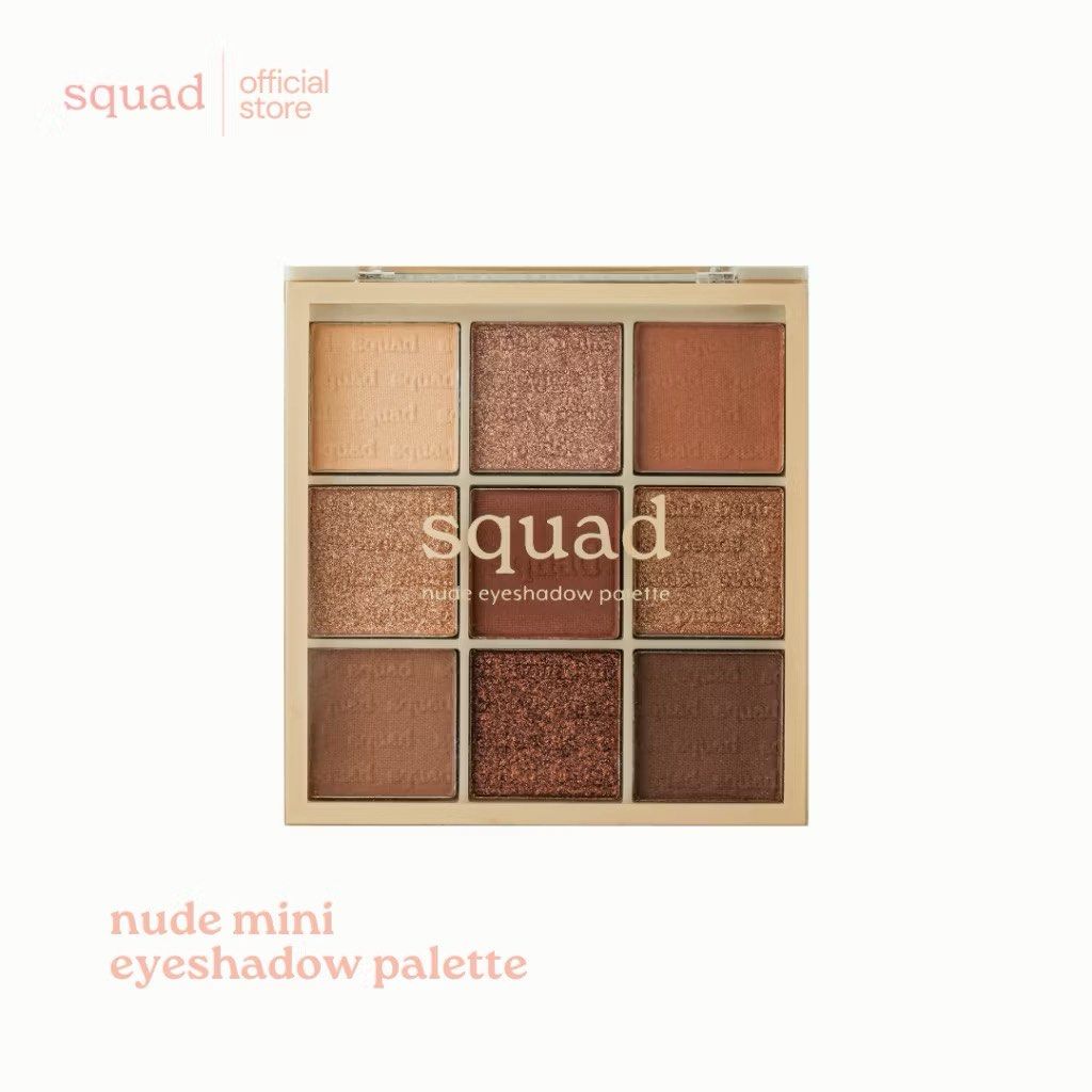 [2 FOR 150] Squad Nude Eyeshadow Palette Makeup Gift (Category: Makeup) located in Mandaluyong City. Submitted by izynaaa (Listing ID 1442950252, Image 3). Description: 4 stocks available ₱80 each 2 for ₱150 - Squad Nude Eyeshadow Palette - Contains 9 shades - Mix of matte and shimmery finishes - Ideal for everyday or smoky eye looks - Blendable and buildable formula - A must-have for your makeup collection.