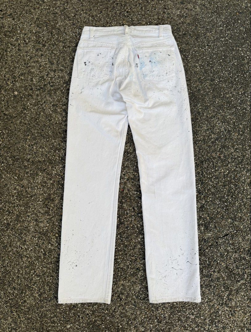 80's Paint-splattered Levi's 501 Jeans (Category: Jeans) located in Quezon City. Submitted by though.bare (Listing ID 1443056534, Image 2). Description: Fits on 29-30 for Men In good, worn condition. Bit small on me, would've kept if not Waist : 15" Length : 43" Inseam : 32" Thigh : 11" Opening : 7.5" Front Rise : 11" No-when worns. Listings not marked sold/reserved are available. These are preloved/used items, manage expectations. Visit my profi