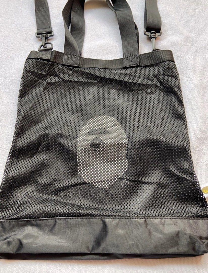 A BATHING APE Two-way Mesh Tote Bag with Pouch (Category: Tote Bags) located in Makati City. Submitted by ullox (Listing ID 1443113657, Image 3). Description: BAPE two way mesh tote bag with detachable strap, inner pouch, and original packaging. LasPiñas loc Gcash mop Courier via lalamove or gogoexpress.