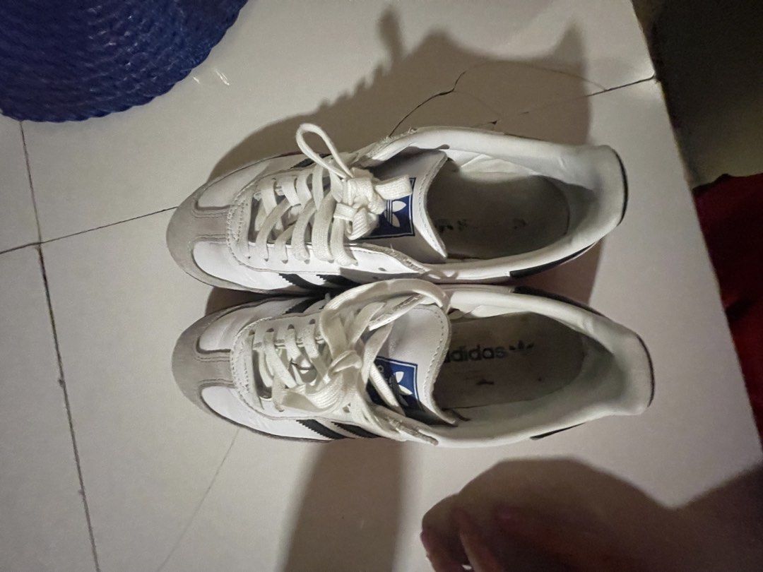 Adidas Samba White Black Stripes Sneakers (Category: Sneakers) located in Manila. Submitted by shay324 (Listing ID 1443099464, Image 2). Description: - Classic Adidas Samba sneakers - White leather with iconic black stripes - Durable gum sole - Perfect for everyday casual wear - Ready for a new home!.