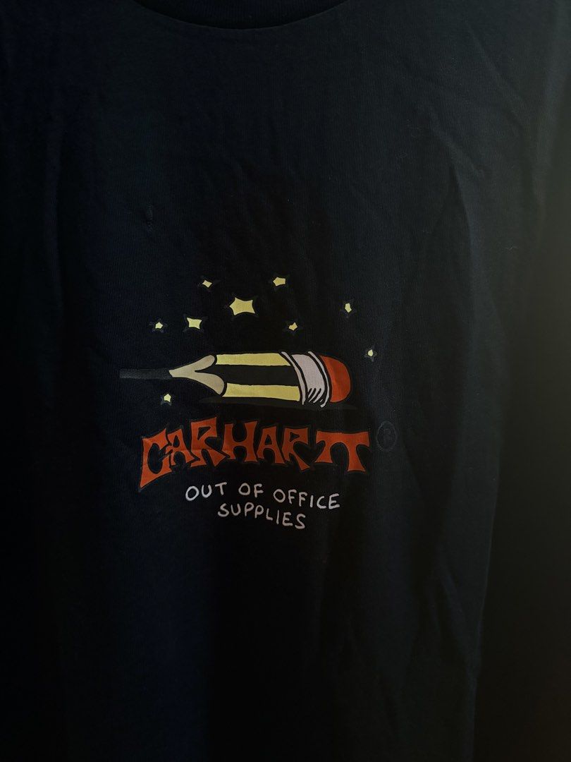 (Authentic) Carhartt WIP Work In Progress Work Life Romance Shirt (Category: Tshirts & Polo Shirts ) located in Cavite. Submitted by kumbin (Listing ID 1442933579, Image 3). Description: Carhartt WIP S/S Work Life Romance T Shirt (Legit) Dimensions: 21.5 by 29 inches (size M on tag) Issue: 1 little mending and 1 pinhole (last pic, barely noticeable because it is black). Other than that, great condition 💯 Condition/color rate: 9.8/10 excellent 🔥
