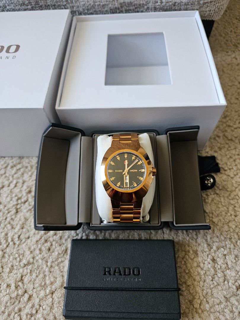 Authentic Rado Automatic Black Dial Mens Watch 38.5mm (Category: Jewelry) located in Manila. Submitted by josephlopez (Listing ID 1443119740, Image 1). Description: Can pass brandnew Once Used only Rado Automatic Black Dial Mens Watch 38.5mm Case Thickness 12.6 mm Case Material Stainless Steel & Rose Gold PVD Case Shape Oval Case Back Solid Band Material Stainless Steel & Rose Gold PVD Band Type Bracelet Band Color Rose Gold-tone Clasp Fold Over 
