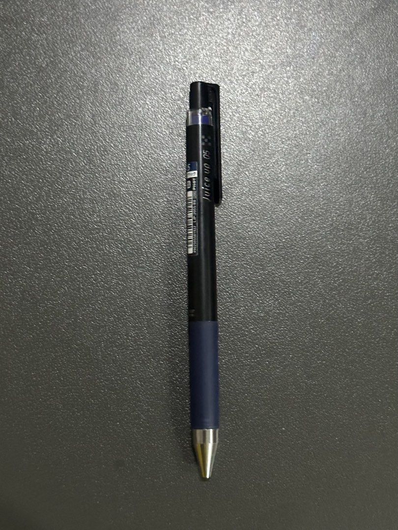 BARREL ONLY !!! Pilot Juice Up 05 Gel Pen (Category: Stationery & School Supplies) located in Manila. Submitted by sharksfin06 (Listing ID 1443010976, Image 1). Description: LOC: San Miguel, Manila MOP: Gcash MOD: Lalamove, JNT - Pilot Juice Up 0.5mm gel pen - Sleek black body with a dark blue grip - Experience ultra-smooth writing - Ideal for daily notes, journaling, and more - Compact design for easy portability.