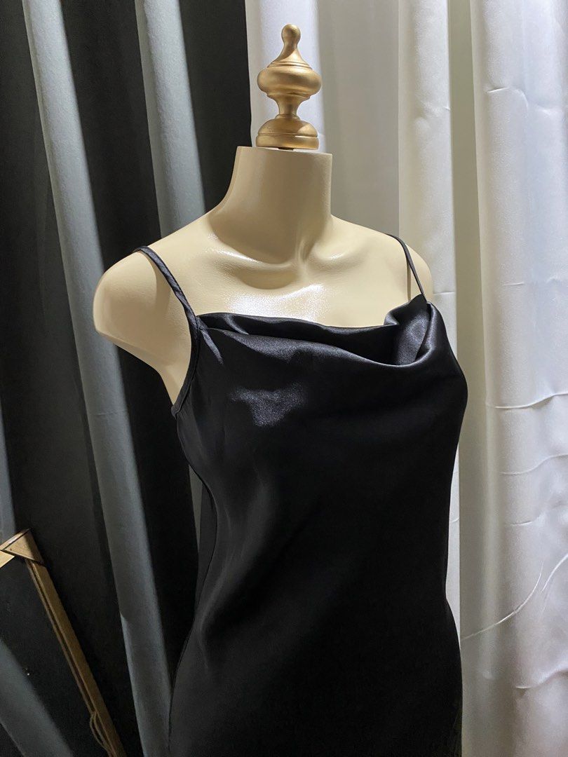 Bebe satin cowl neck dress (Category: Dresses) located in Taguig. Submitted by KL_Outfits (Listing ID 1443073012, Image 3). Description: Fits small to medium .