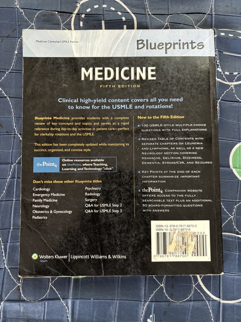 Blueprints Medicine (5th Ed.) (Category: Textbooks) located in Cavite. Submitted by prelovedbyeunjay (Listing ID 1442967536, Image 2). Description: .