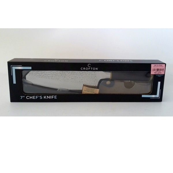 Brand New Crofton 7" Chef's Knife (Category: Knives & Chopping Boards) located in Quezon City. Submitted by seanmanglallan-58629 (Listing ID 1442939416, Image 2). Description: Brand new, never used, still in original box. ​Size: 7 inches ​Design: Hammered finish (prevents food sticking) ​Condition: 10/10 (Factory sharp) ​Price: ₱1,500 (Orig price: ₱1799) 📦 Delivery: Lalamove / Grab ​DM if interested..