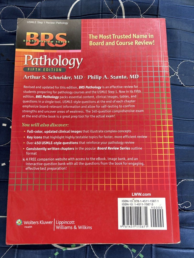 BRS Pathology by Schneider & Szanto (5th Ed.) (Category: Textbooks) located in Cavite. Submitted by prelovedbyeunjay (Listing ID 1442966596, Image 2). Description: .