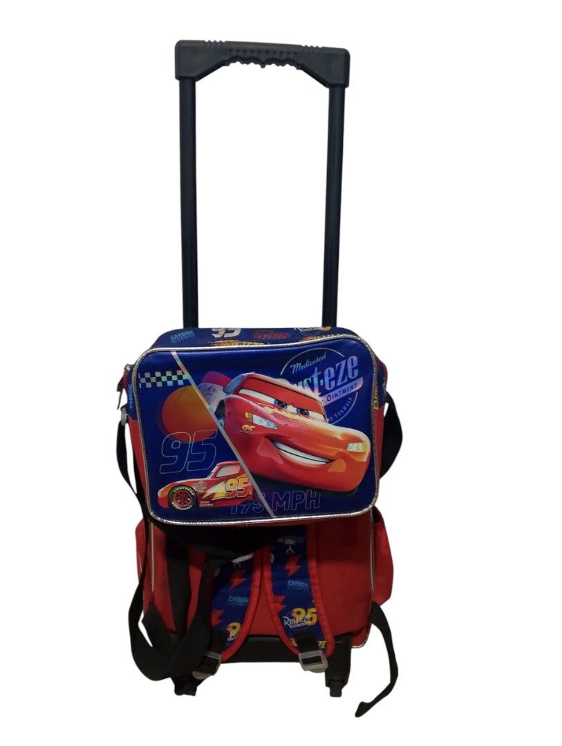 Disney Cars Trolley Bag (Category: Other Babies Going Out Needs) located in Caloocan City. Submitted by desshopelysse (Listing ID 1442927992, Image 1). Description: Disney Cars Lighting McQueen Trolley Bag for school Lightly Used ‎Original price at 3,499 from SM store ‎RFS: Decluttering - Need to change into a bigger trolley bag..