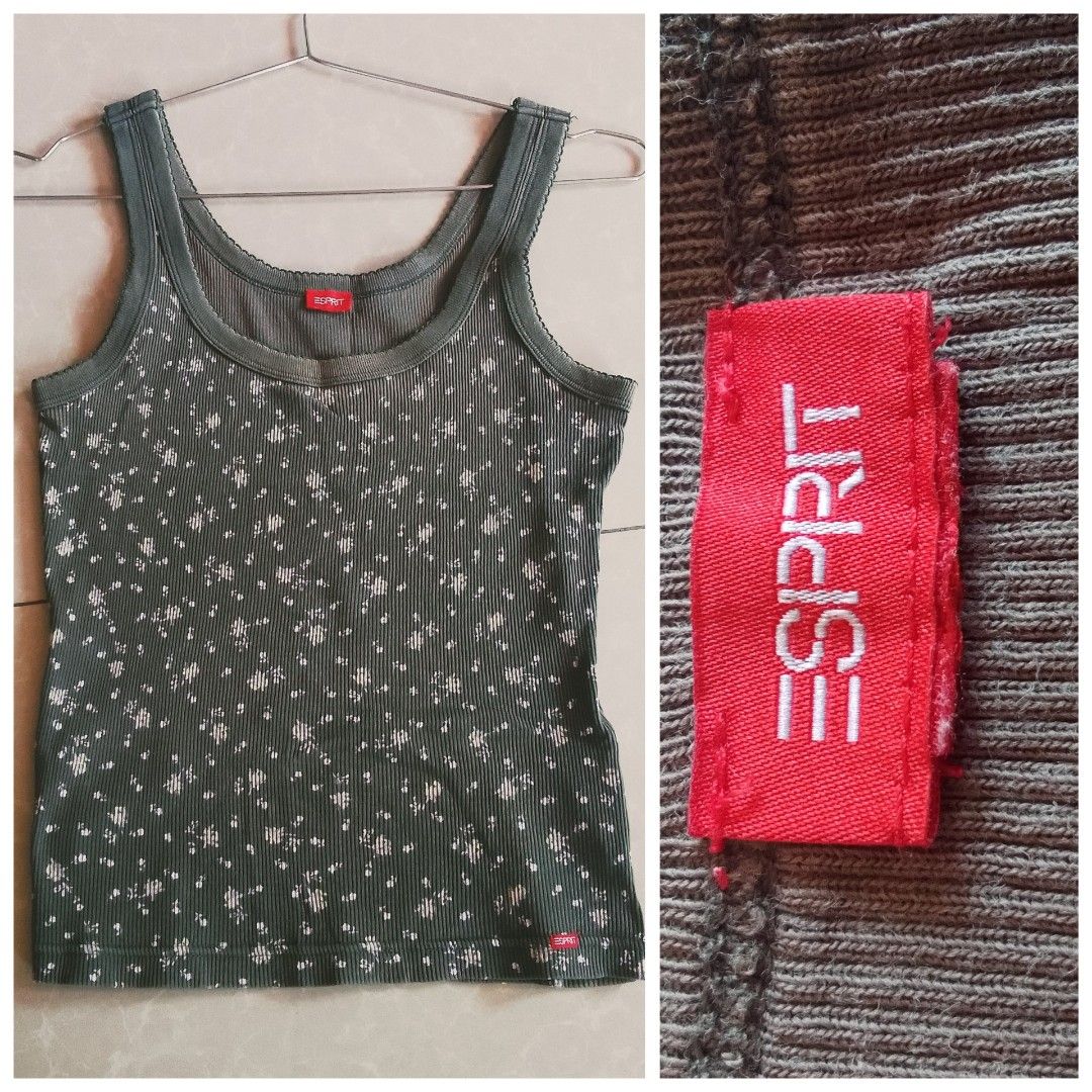 Esprit green floral top (Category: Sleeveless) located in Davao. Submitted by declutter-ecothings (Listing ID 1442941096, Image 1). Description: Preloved. In good condition. No issue.