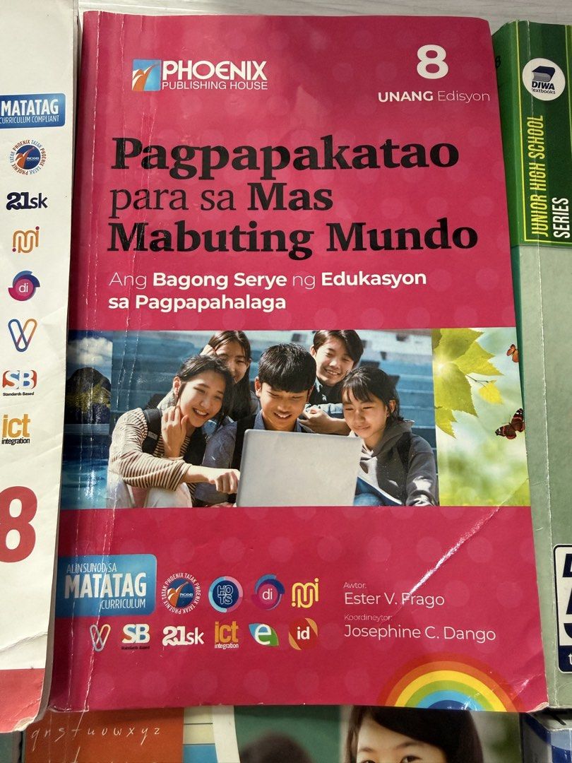 Grade 8 Textbooks (Category: Textbooks) located in Taguig. Submitted by familypreloveditems (Listing ID 1442991430, Image 3). Description: Grade 8 textbooks Good Condition May sagot na ibang page 300 each 1800 take all.