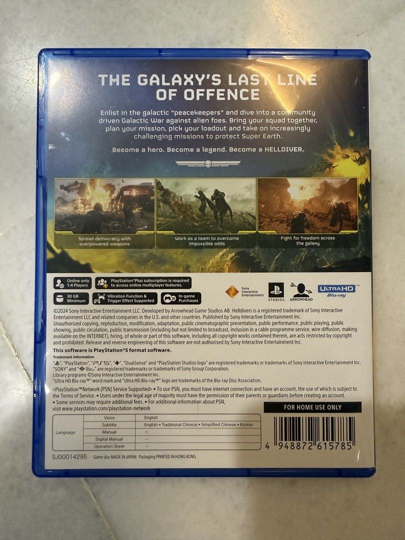 Helldivers 2 (Category: PlayStation) located in Perai. Submitted by bc2222 (Listing ID 1443111868, Image 2). Description: Don’t have time to play.