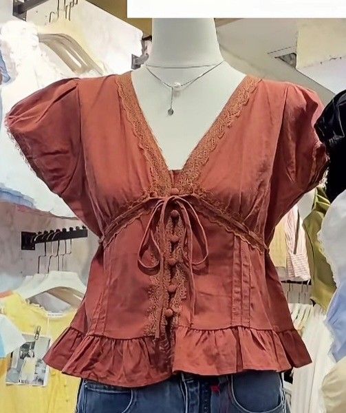 HELLO FASHI0N Dainty Top (Category: Blouses) located in Bulacan. Submitted by availableunlesssold (Listing ID 1442796546, Image 3). Description: Length 18 inches Bust up to 33 inches Washed but unused. Rust color shown for when worn reference only. PLEASE READ! Location & Shipping * Based in Bulacan * Shipping via J&T Express or LBC * Shipping fee will be shouldered by the buyer Pick-up Option * Available in BGC between 10:00 AM and 12:00 NN ever