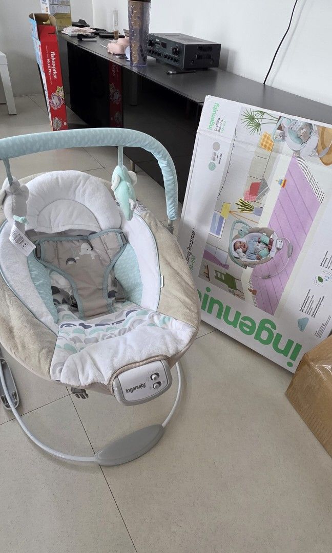 Ingenuity Cradling Bouncer (Category: Cots & Cribs) located in San Pablo. Submitted by mucaparas (Listing ID 1443004082, Image 2). Description: Ingenuity Cradling Bouncer Good for 0-6mos with free batteries RFS: Bought brand new. Tried few times but baby prefers being carried.