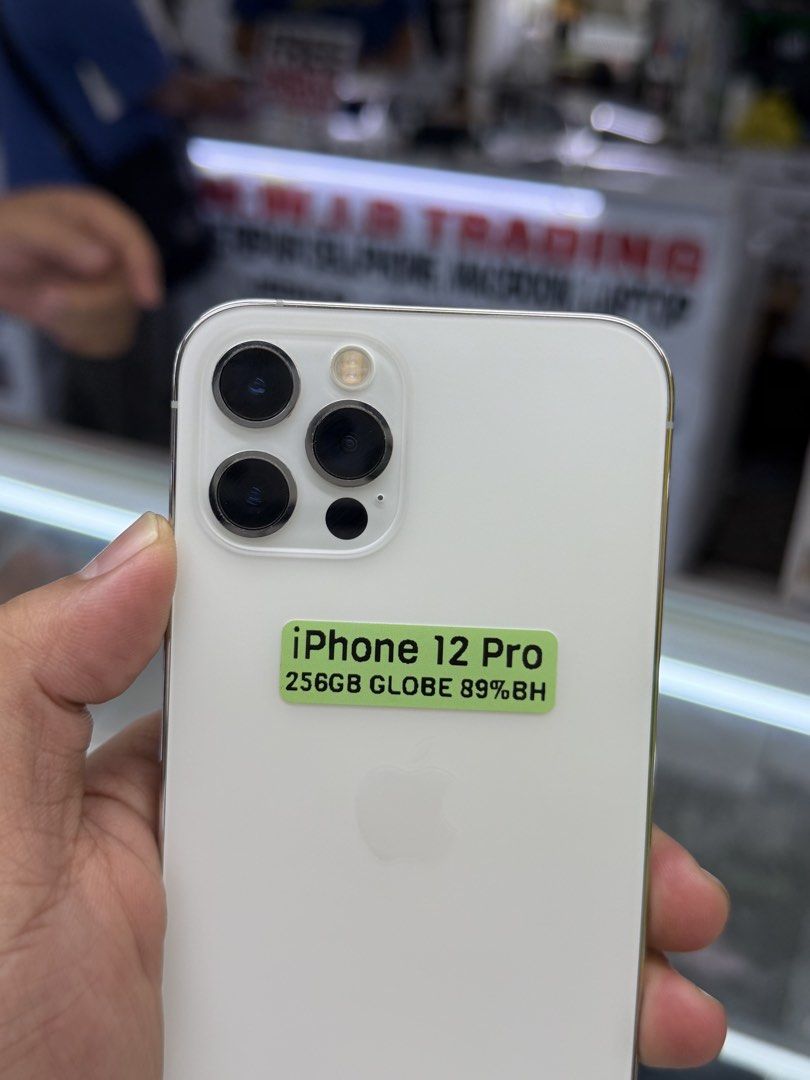 iPhone 12 Pro 256GB 89%BH GLOBELOCKED 99%smooth No issues (Category: iPhone 12 Series) located in San Juan City. Submitted by saabangadgetshop (Listing ID 1443043946, Image 2). Description: Onhand | Pre-owned iPhone 12 Pro 256GB Globelocked NTC APPROVED Battery Health 89% NO HIDDEN ISSUES NO HISTORY OF REPAIR 99%Smooth TEST TO SAWA RESET ALL YOU WANT TEST ALL YOU WANT NOT REFURBISHED AUTHENTIC PHONE ALL WORKING (FREE 3UTOOLS) iPhones iPads only �