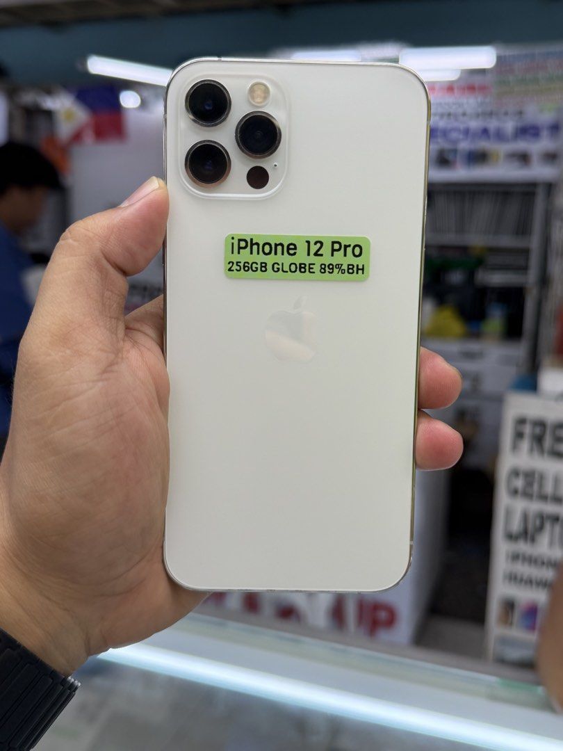 iPhone 12 Pro 256GB 89%BH GLOBELOCKED 99%smooth No issues (Category: iPhone 12 Series) located in San Juan City. Submitted by saabangadgetshop (Listing ID 1443043946, Image 1). Description: Onhand | Pre-owned iPhone 12 Pro 256GB Globelocked NTC APPROVED Battery Health 89% NO HIDDEN ISSUES NO HISTORY OF REPAIR 99%Smooth TEST TO SAWA RESET ALL YOU WANT TEST ALL YOU WANT NOT REFURBISHED AUTHENTIC PHONE ALL WORKING (FREE 3UTOOLS) iPhones iPads only �