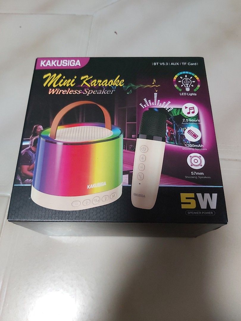 KAKUSIGA Mini Wireless Karaoke Speaker with Microphone