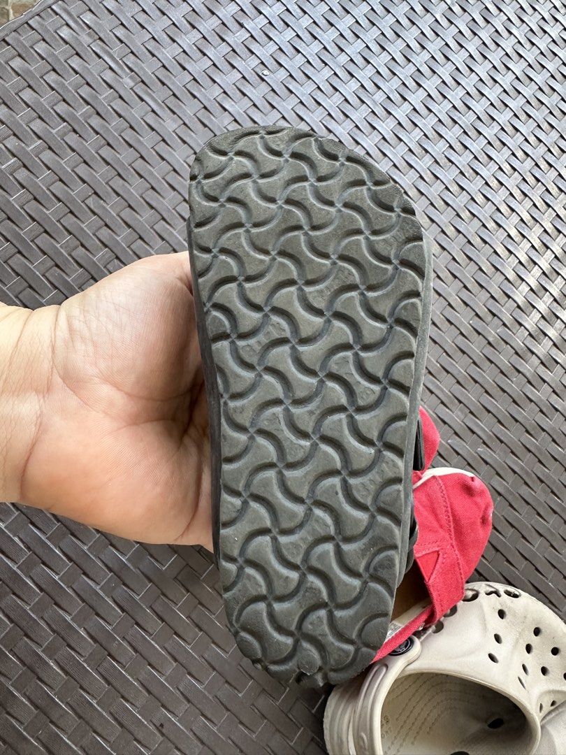 Kids Sandals, Toms Shoes, Crocs Bundle (Category: Babies & Kids Fashion) located in San Pablo. Submitted by angiemac0921 (Listing ID 1442929536, Image 2). Description: - Bundle includes: black sandals, red Toms shoes, and beige Crocs. - Toms size: 7 US Kids 800 - Crocs size: 8 US Kids 700 - birkenstock Sandals color: Black 800 - Ideal for everyday wear and playtime..