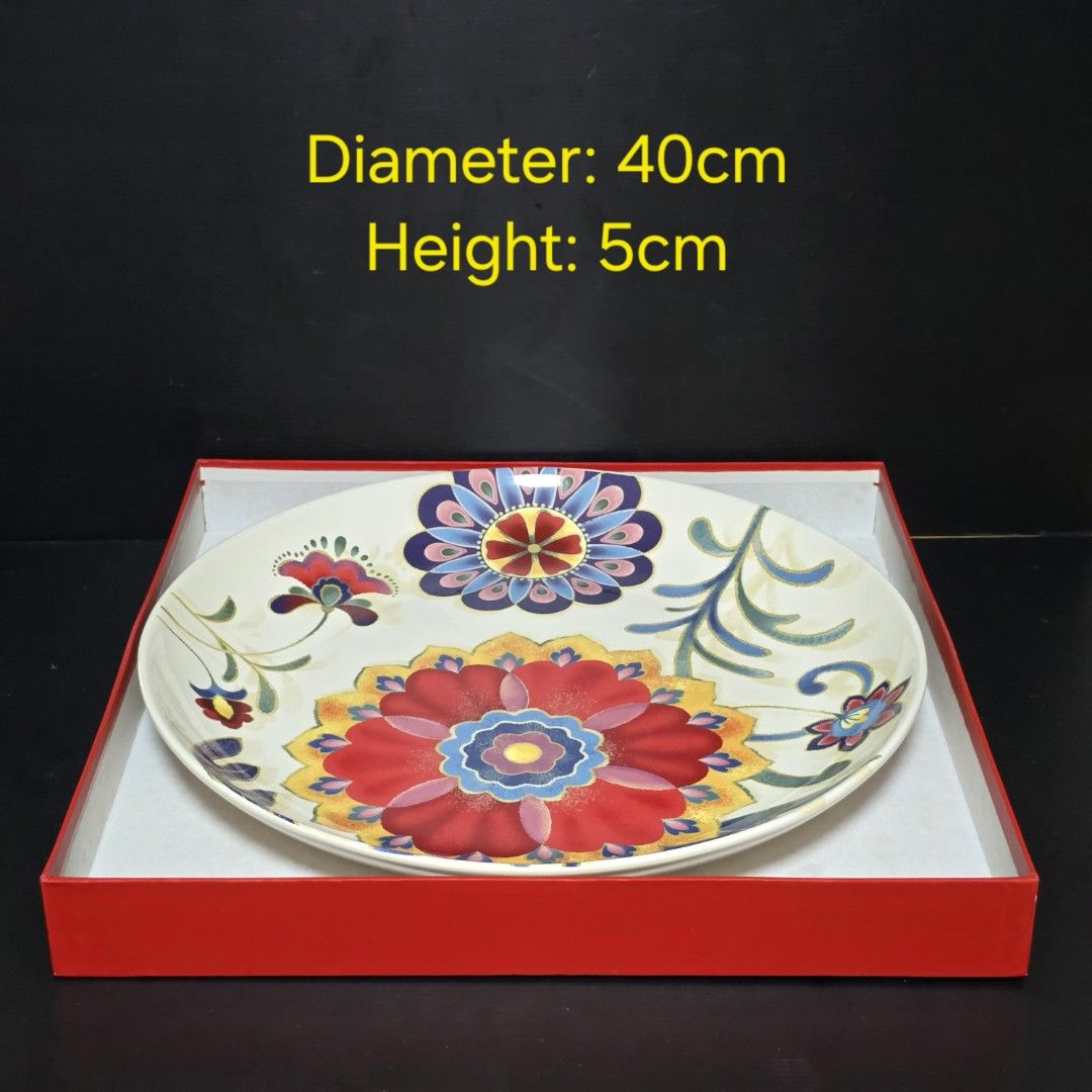 Kukeri Decorative Ceramic Serving Platter/40cm/Yusheng Platter(Moving out Clearance sale)