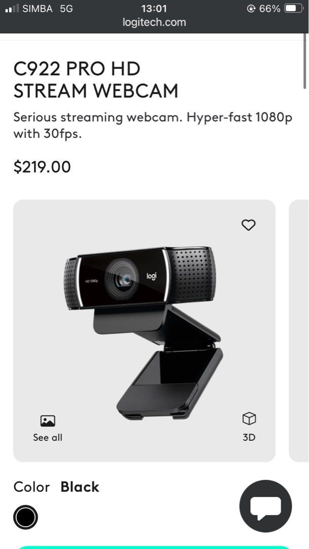 Logitech C922 Pro HD Stream Webcam478247161462804482