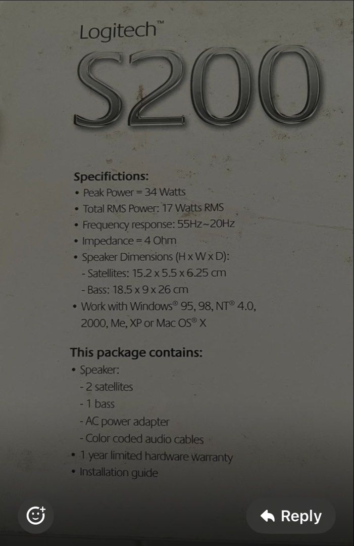 Logitech S200 2.1 Speaker System with Subwoofer480298374613575682