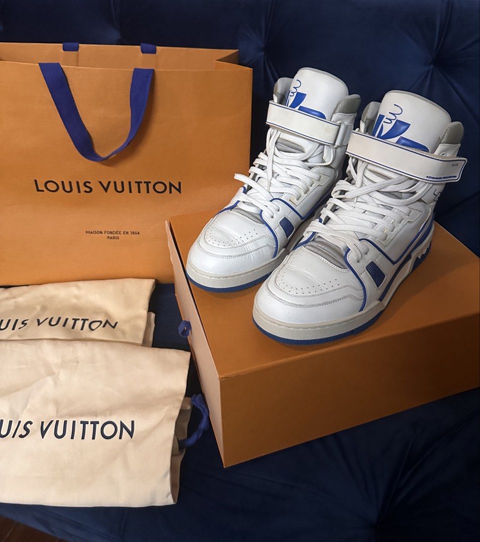 Louis Vuitton 408 Trainer Sneakers (Category: Sneakers & Footwear) located in Quezon City. Submitted by _legitAF (Listing ID 1443013155, Image 3). Description: For sale only!! RARE Louis Vuitton 408 Trainer (By: Virgil Abloh) LV7 (Fits 9-9.5US) Retails around 100k Authentic Money back!! Meet up preferably in Sun Residences Condo, QC area .