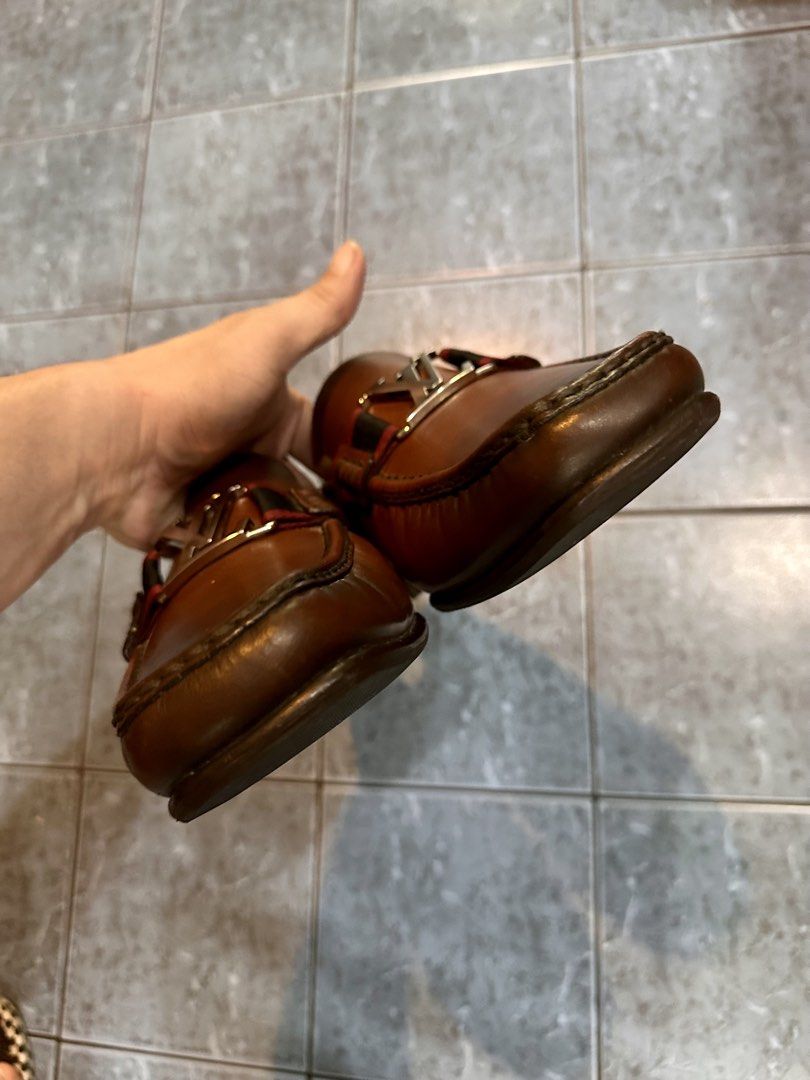 Louis Vuitton Montaigne Loafers (Category: Sneakers & Footwear) located in Quezon City. Submitted by _legitAF (Listing ID 1443011566, Image 2). Description: For sale only!! Louis Vuitton Montaigne Loafer Two-toned Cognac (Rare Color) LV 8 (Fits 10US) Dustbag Retails around 75k Authentic Money back!! Meet up preferably in Sun Residences Condo, QC area .