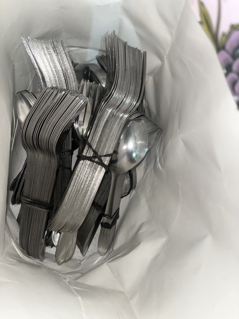 Metal Fork and Spoon Cutlery Set