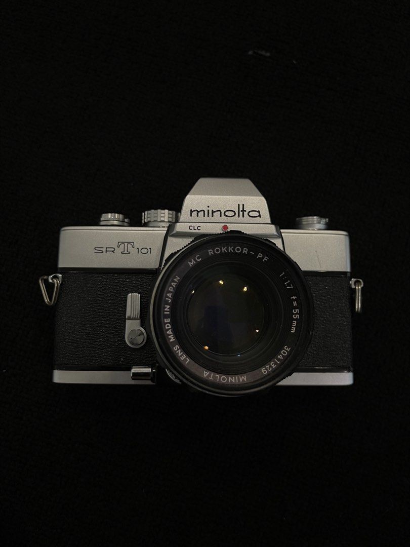 Minolta SR T 101 Film Camera (35 mm) (Category: Cameras) located in Quezon City. Submitted by SuperStarSellingP (Listing ID 1443082994, Image 3). Description: - Classic Minolta SR T 101 mechanical SLR camera - Includes MC Rokkor-PF 55mm f/1.7 lens - Film compartment is clean and ready for use - Ideal for film photography enthusiasts - A great camera for its next owner - negotiable 😊.