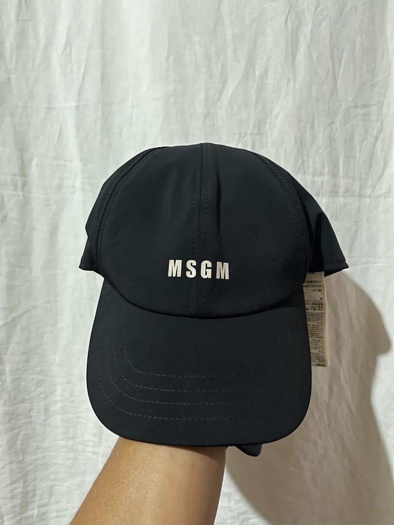 MSGMLANO Black Baseball Cap (Category: Caps & Hats) located in Davao. Submitted by streetsight (Listing ID 1443067762, Image 1). Description: - Authentic MSGM cap - Features iconic MSGM logo on the front - Adjustable strap for a comfortable, personalized fit - Crafted in Italy - Ideal for everyday style and casual wear.