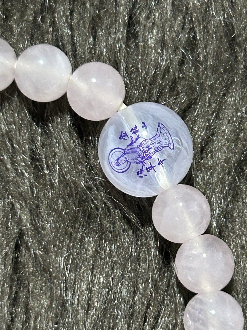 natural rose quartz gemstone stretch bracelet (Category: Bracelets) located in Angeles City. Submitted by zyeplustradings (Listing ID 1442983506, Image 2). Description: Material: Polished pale-pink rose quartz round beads . Symbolism: Rose quartz is traditionally used to promote unconditional love, emotional healing, and heart chakra alignment .